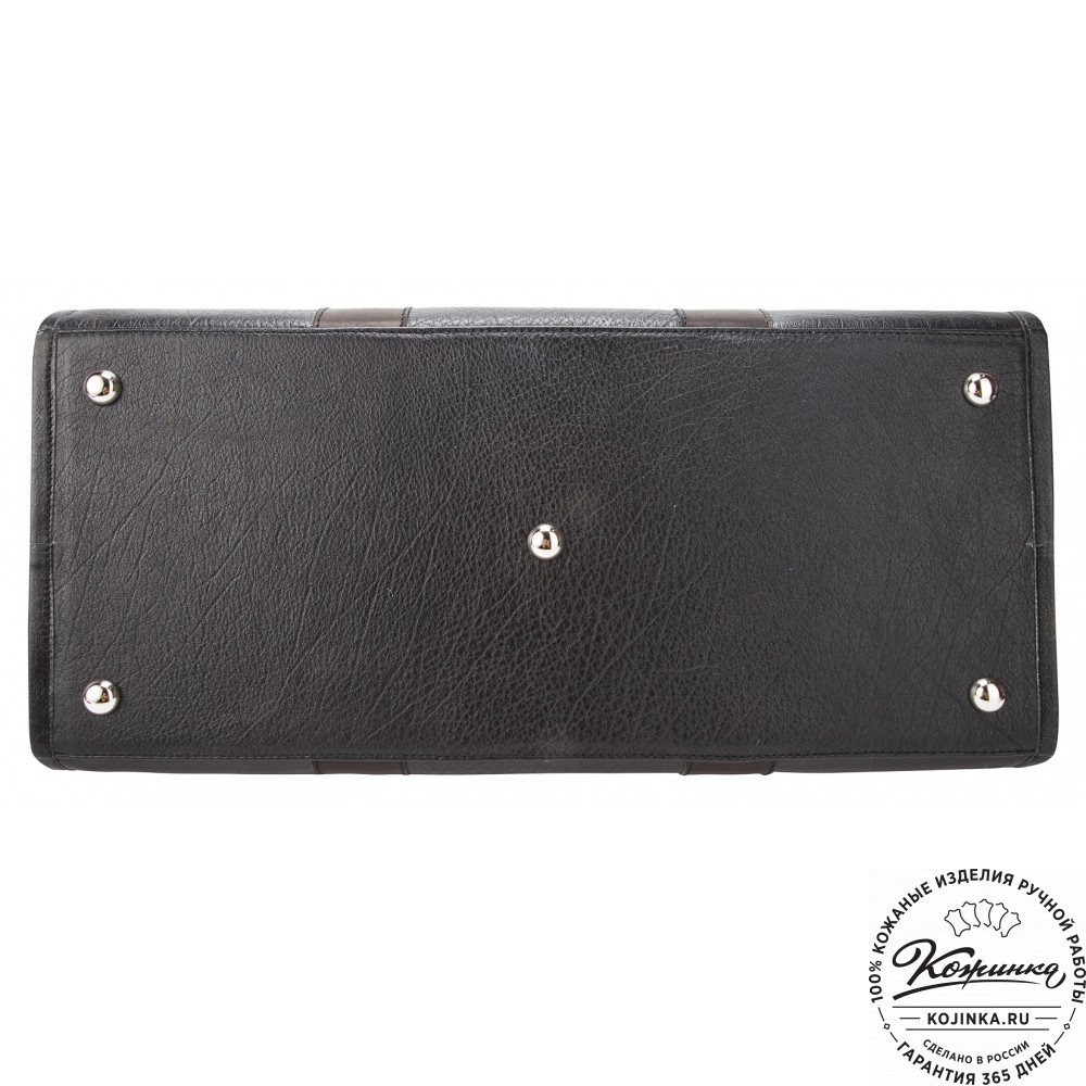 Кожаная дорожная сумка "Чарли" (чёрная)