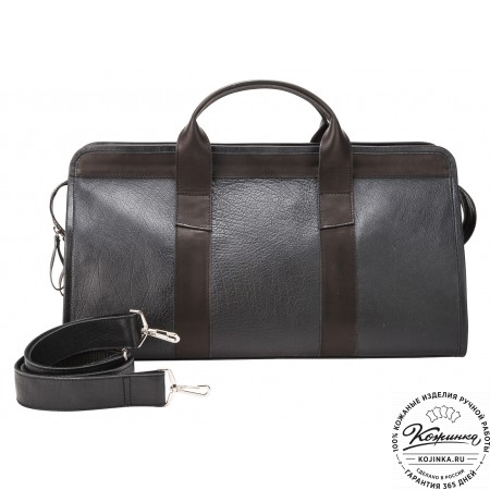Кожаная дорожная сумка "Чарли" (чёрная)