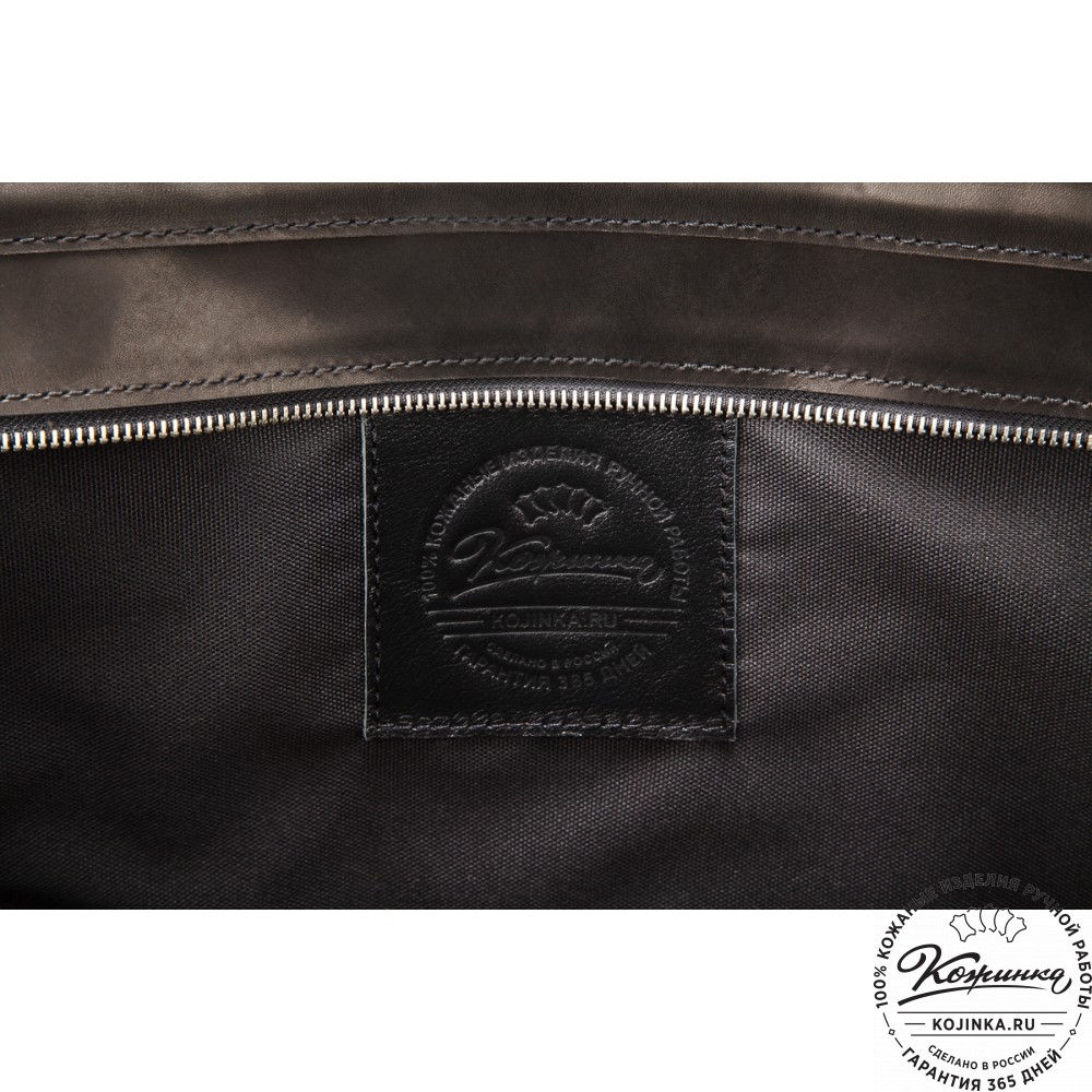 Кожаная дорожная сумка "Чарли" (чёрная)