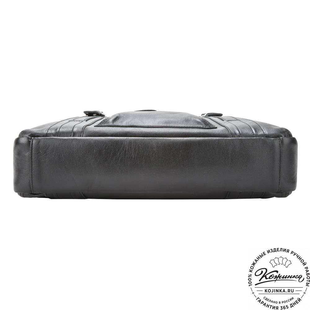 Кожаная деловая сумка "Доминик" (чёрная)
