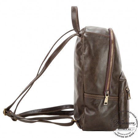 Кожаный рюкзак "Виолетта" (тёмно-коричневый)
