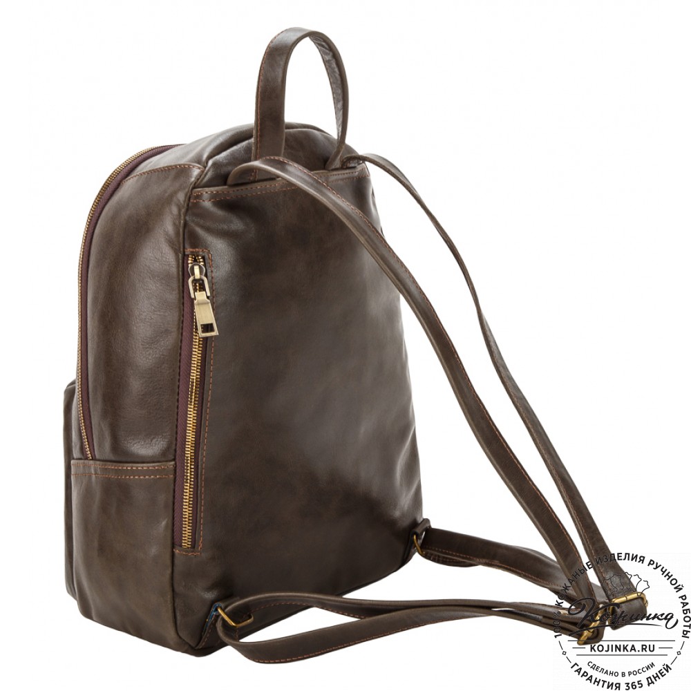 Кожаный рюкзак "Виолетта" (тёмно-коричневый)