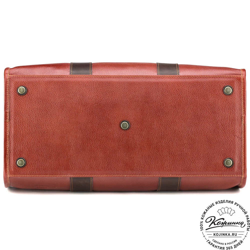 Кожаная дорожная сумка "Чарли" (рыжая)