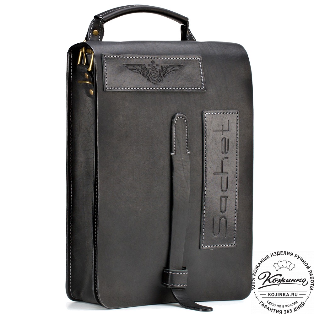 Кожаная сумка "Штурман" (черная)