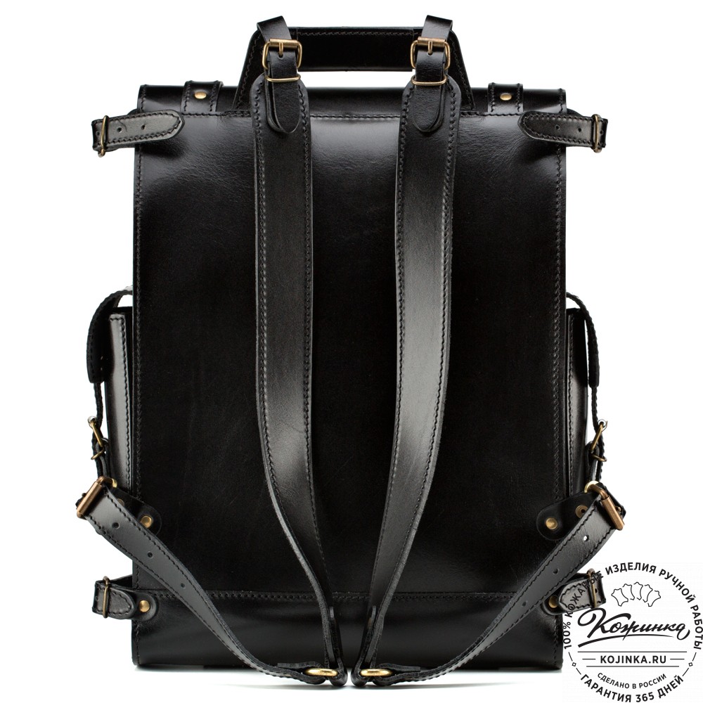 Кожаный ранец "Максимус 3" (чёрный)