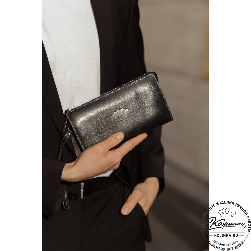 Кожаный клатч  Москва (черный)