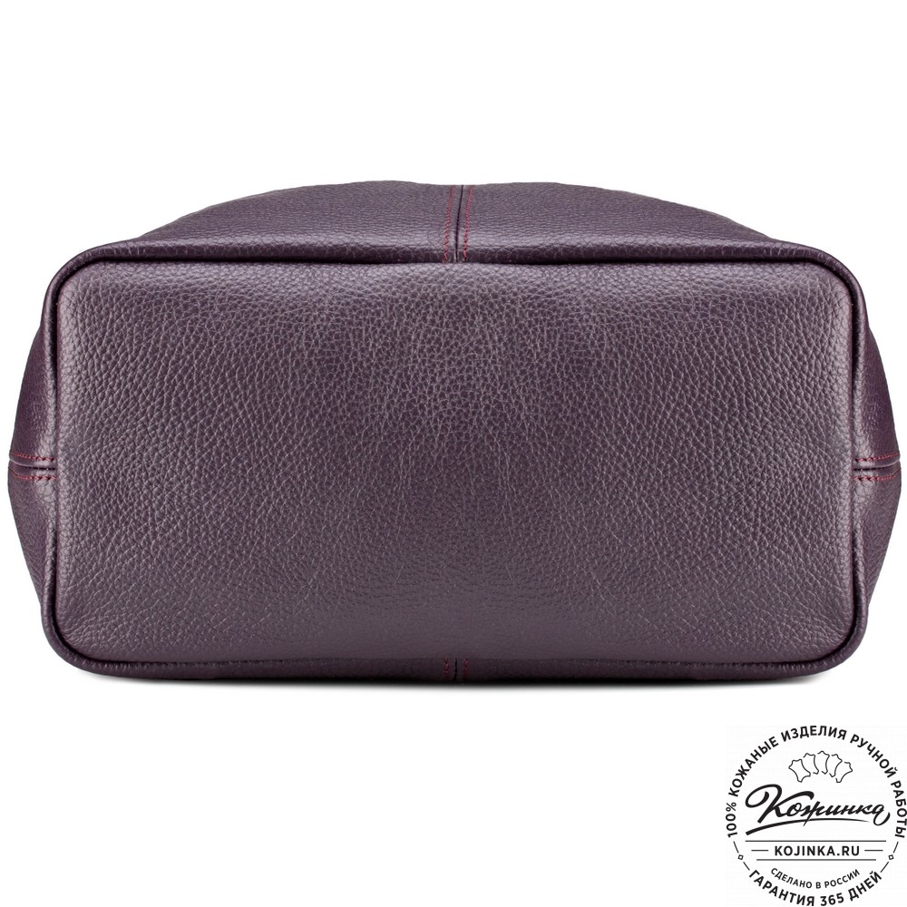 Женская кожаная сумка "Винтаж" (баклажановая) 