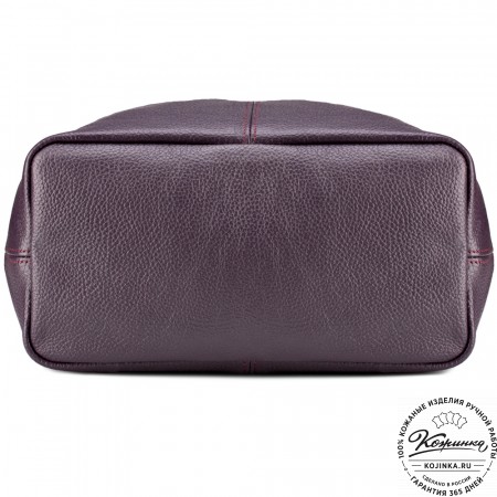 Женская кожаная сумка "Винтаж" (баклажановая) 