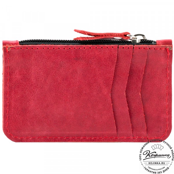 Кожаный картхолдер "Мурано" (красный). фото 1