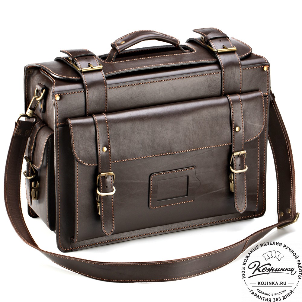 Кожаный портфель-кофр  "Универсал"  (тёмно-коричневый)
