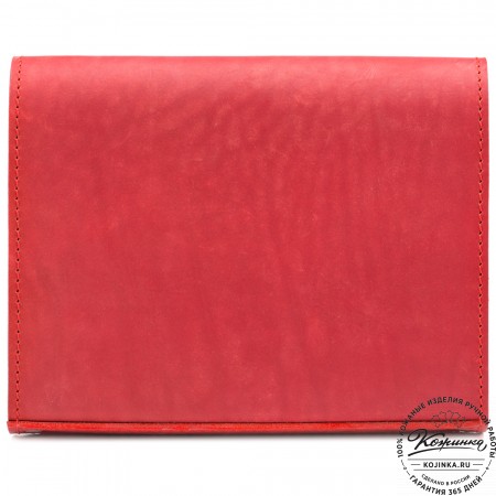 Кожаный ежедневник на кольцах "Самуэль" (красный)