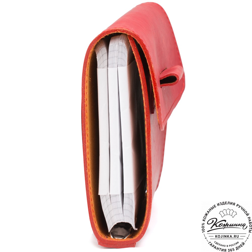 Кожаный ежедневник на кольцах "Самуэль" (красный)