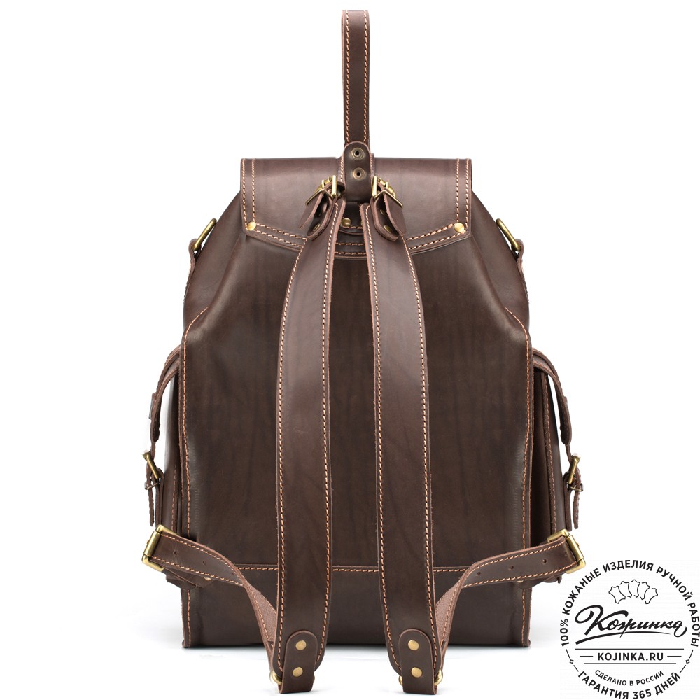 Кожаный рюкзак "Патриот" (тёмно-коричневый)