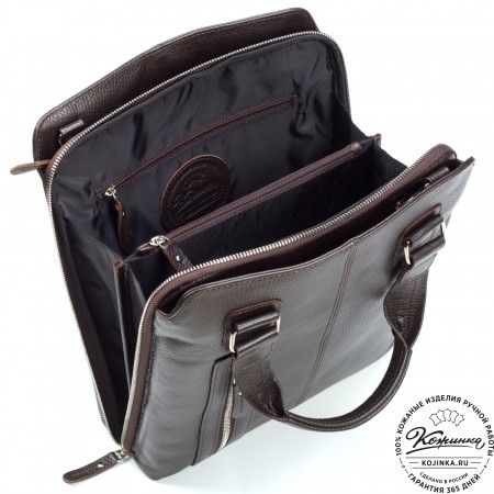 Кожаная сумка "Эштон" (коричневая)