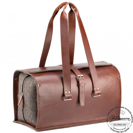 Кожаная дорожная сумка "Гамильтон" (коричневая)