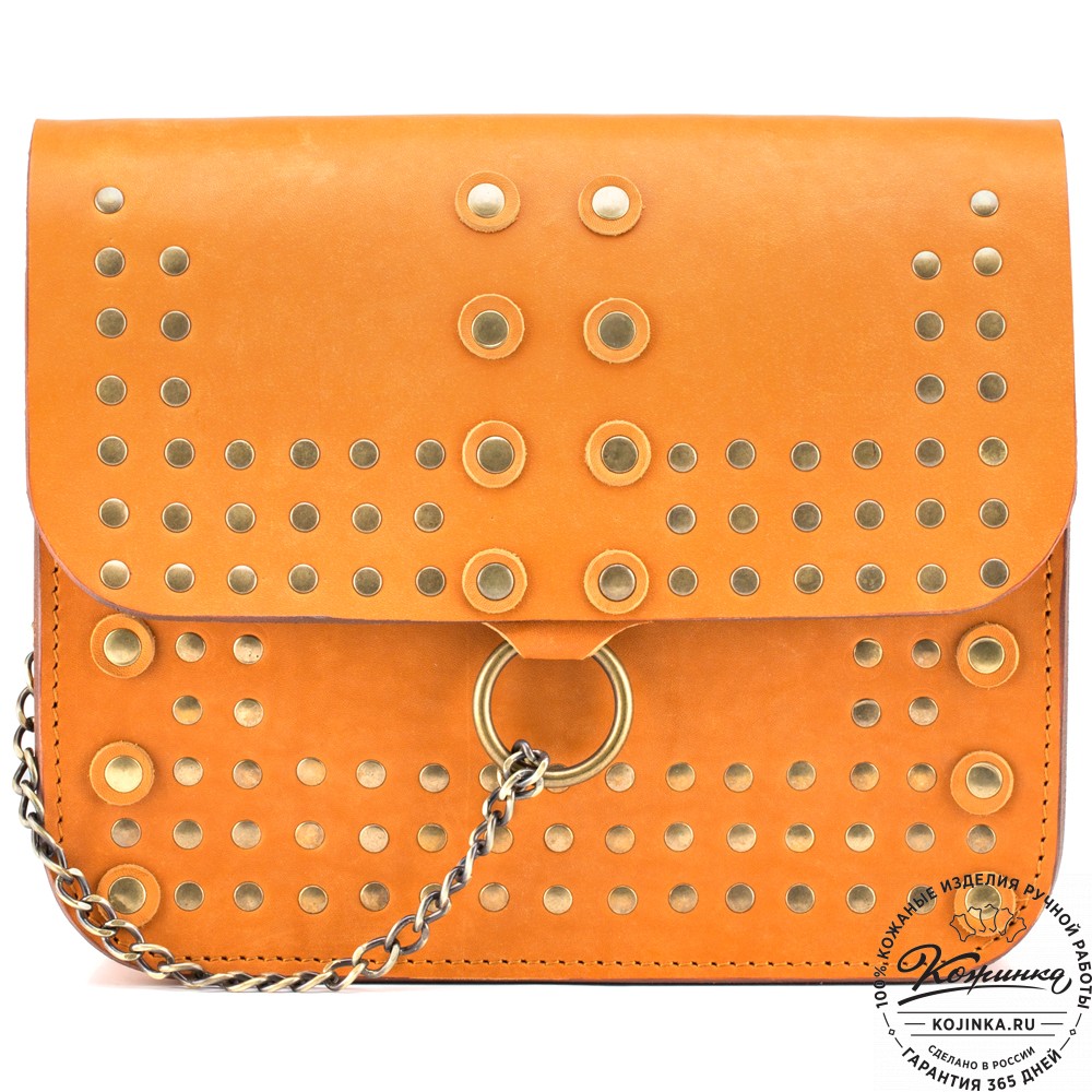 Женская кожаная сумка "Мариарт" (рыжая)
