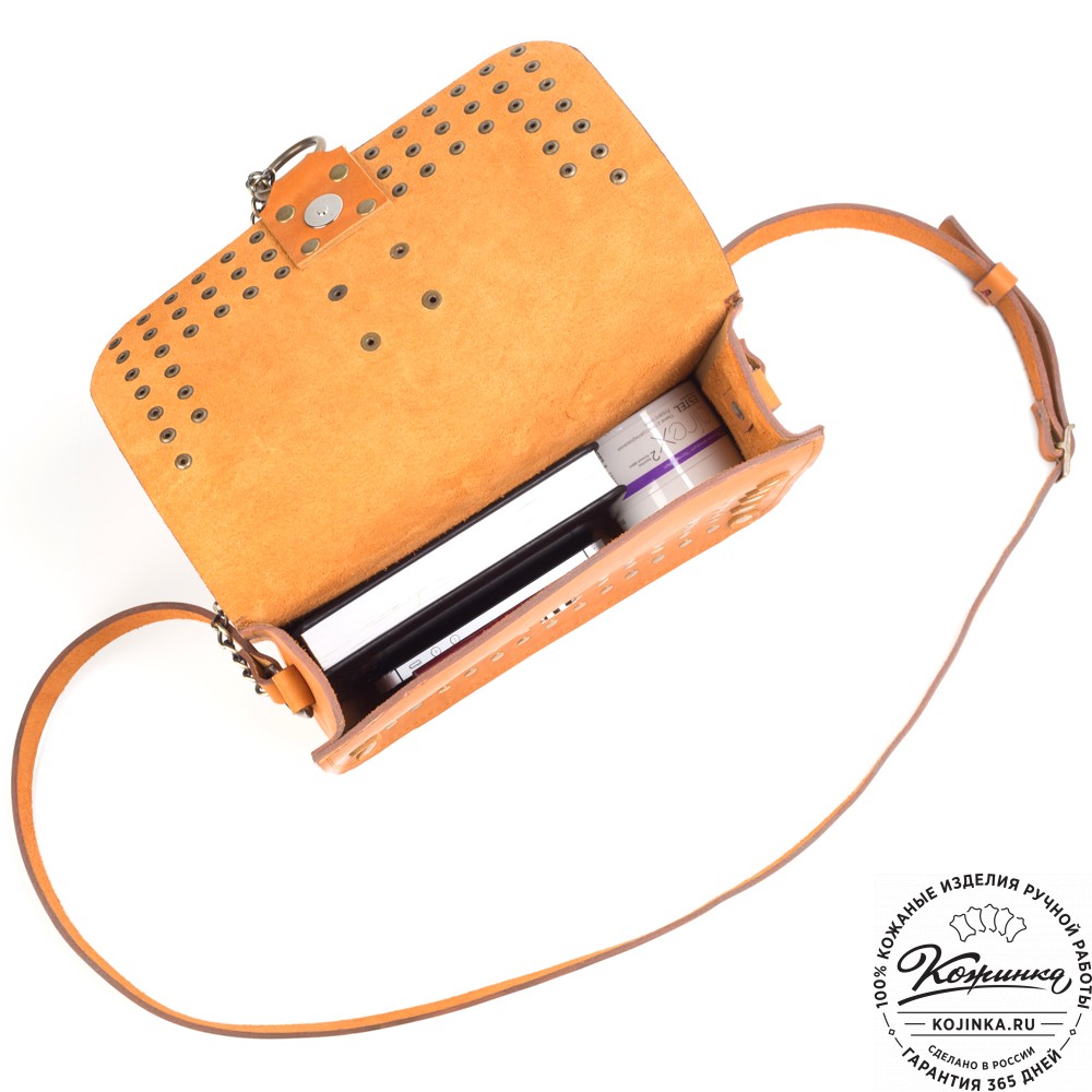 Женская кожаная сумка "Мариарт" (рыжая)