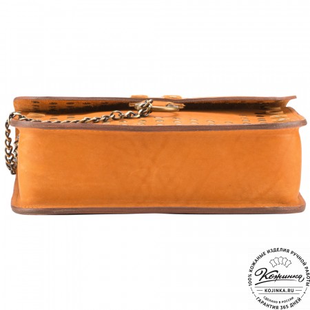 Женская кожаная сумка "Мариарт" (рыжая)