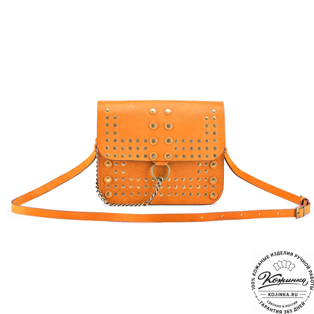 Женская кожаная сумка "Мариарт" (рыжая)