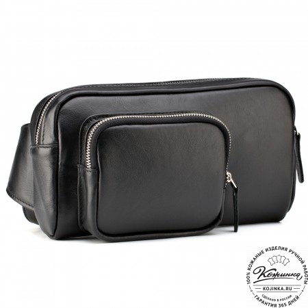 Мужская кожаная сумка "Серж" (черная)