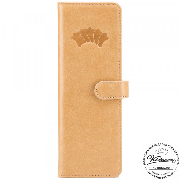 Кожаная визитница Токио (бежевая). фото 1