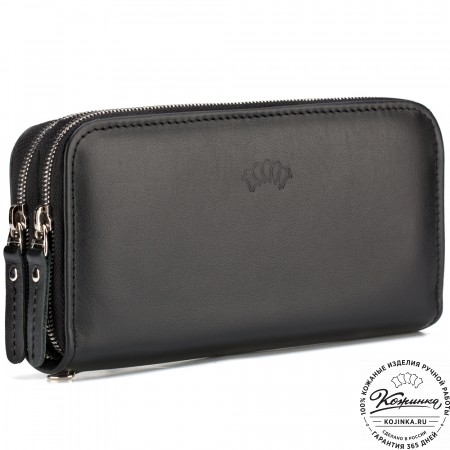 Кожаный клатч "Льюис" (чёрный) 