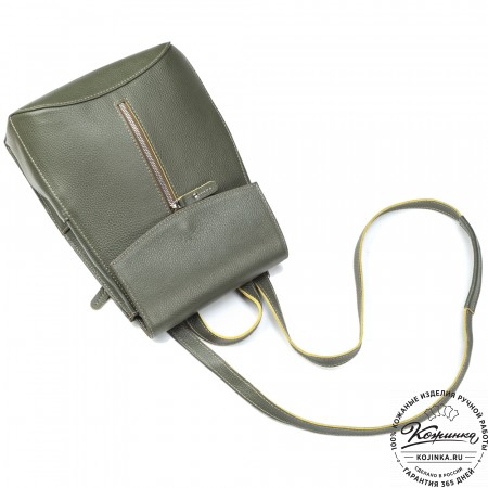 Женский кожаный рюкзак "Ассоль" (оливковый)