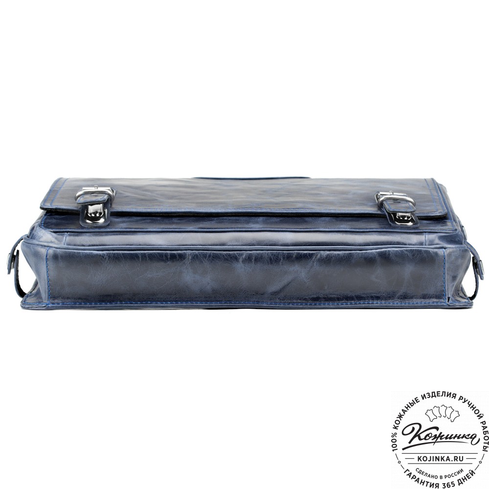 Кожаный портфель "Арамис" (синий антик)