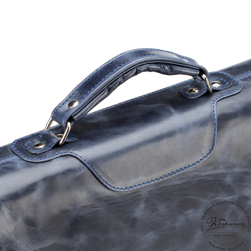 Кожаный портфель "Арамис" (синий антик)