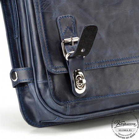 Кожаный портфель "Арамис" (синий антик)