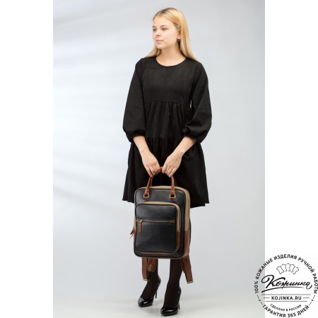 Кожаный рюкзак "Касандра" (чёрный)