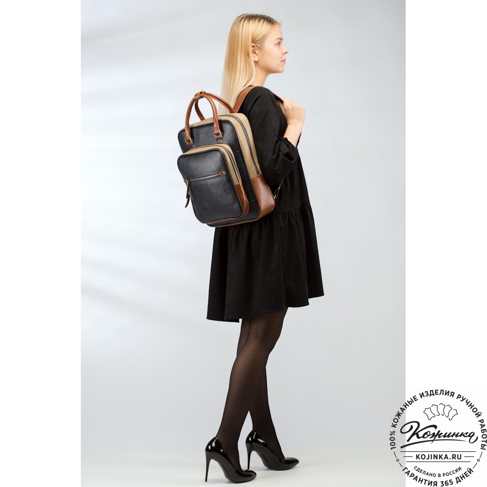 Кожаный рюкзак "Касандра" (чёрный)