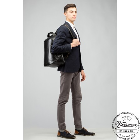 Кожаный рюкзак "Посейдон" (синий воск)