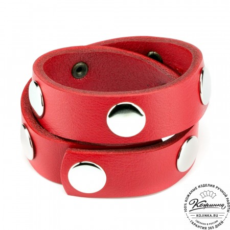 Кожаный браслет "Вегард" (красный)