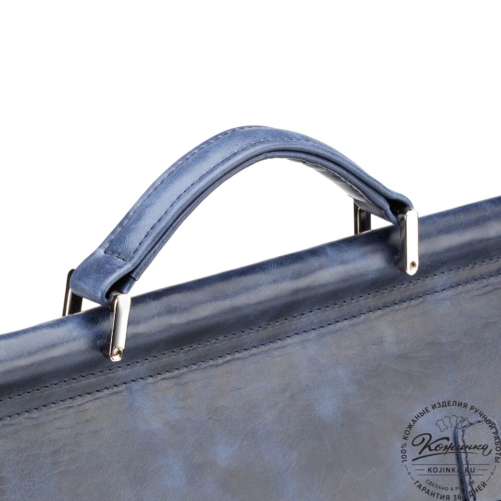 Кожаный портфель "Версаль" (cиний антик)