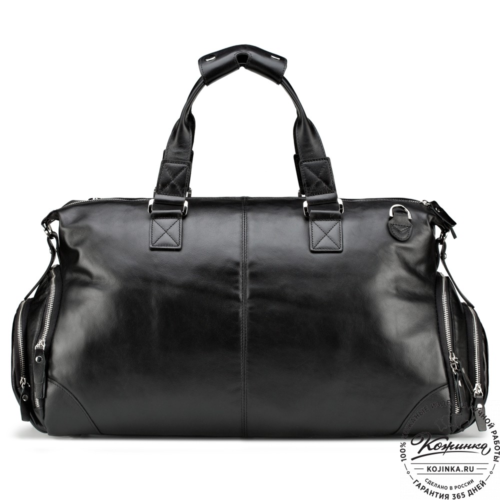 Кожаная дорожная сумка "Каркассон" (чёрная)