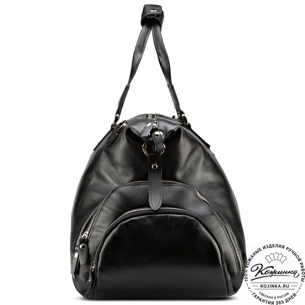 Кожаная дорожная сумка "Каркассон" (чёрная)