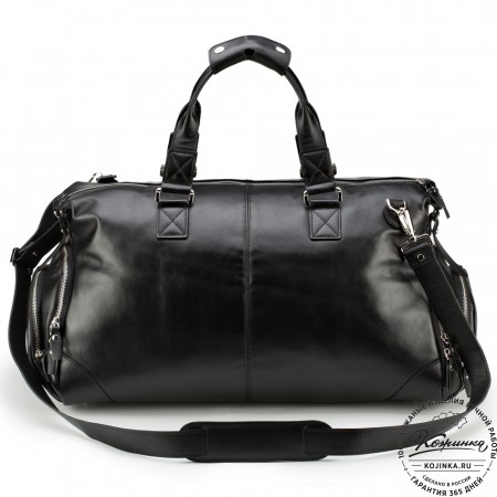 Кожаная дорожная сумка "Каркассон" (чёрная)