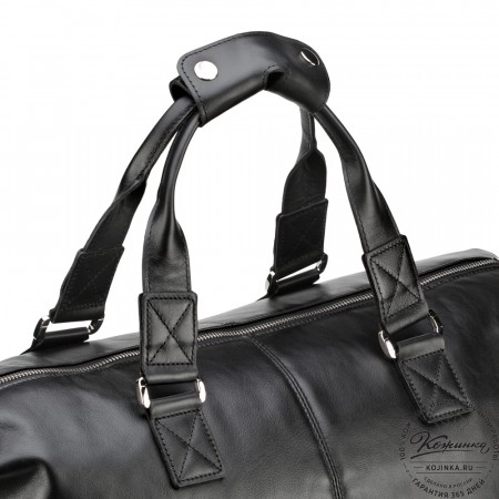 Кожаная дорожная сумка "Каркассон" (чёрная)