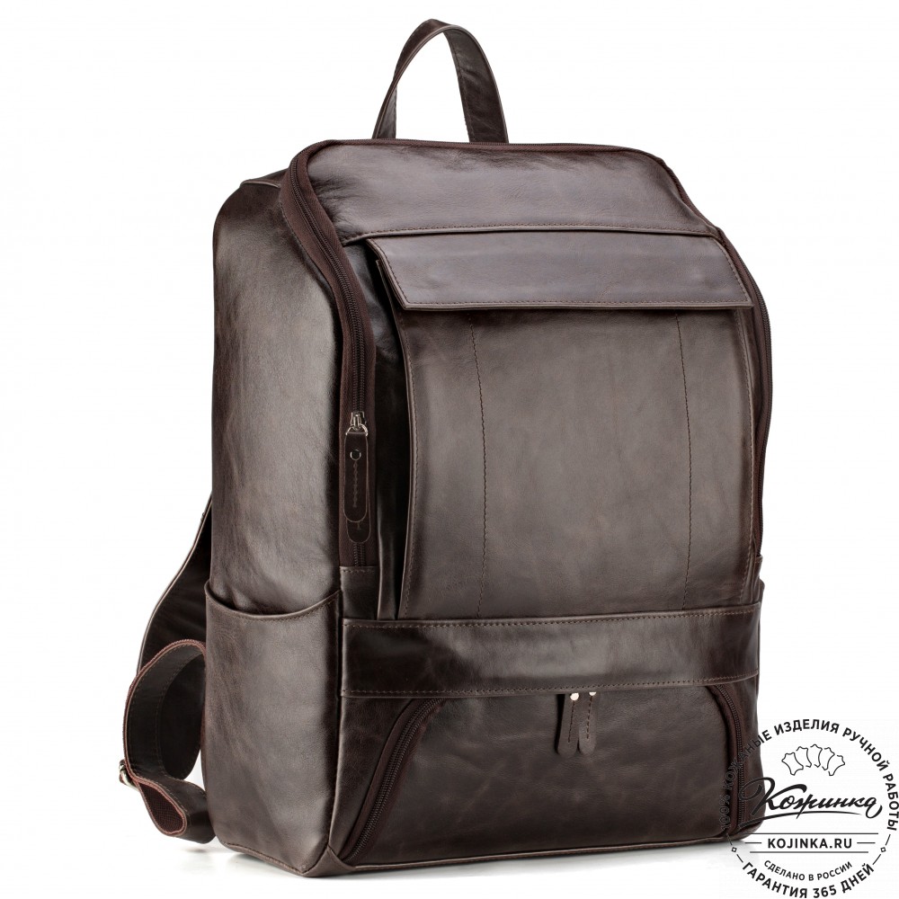Кожаный рюкзак "Вена" (тёмно-коричневый антик)