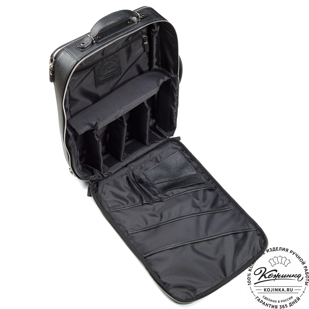 Кожаный рюкзак-сумка "Лесснер" (черный)