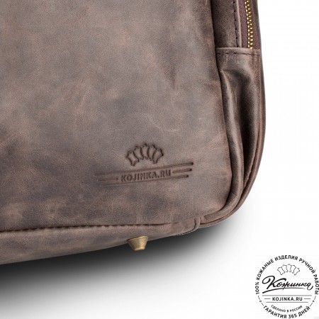 Кожаная деловая сумка для командировок "Бастилия" (тёмно-коричневый антик)