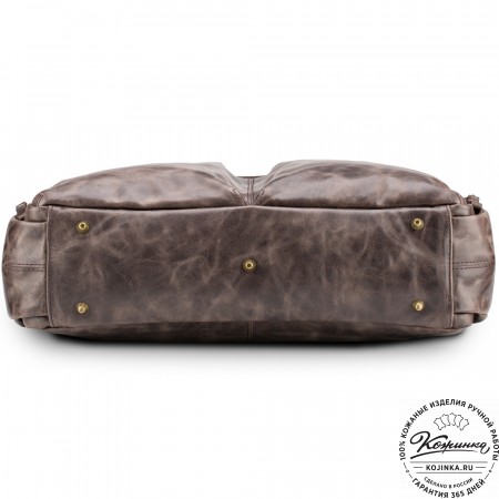 Кожаная деловая сумка для командировок "Бастилия" (тёмно-коричневый антик)