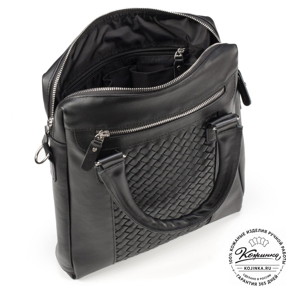 Кожаная сумка "Крюгер" (чёрная)