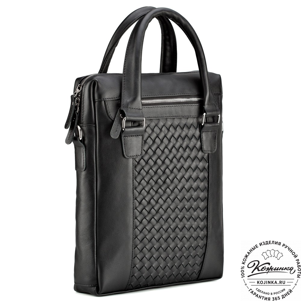 Кожаная сумка "Крюгер" (чёрная)