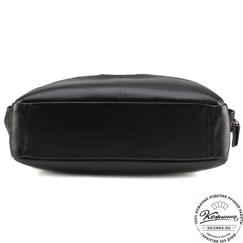 Кожаная деловая сумка "Марк" (черная)