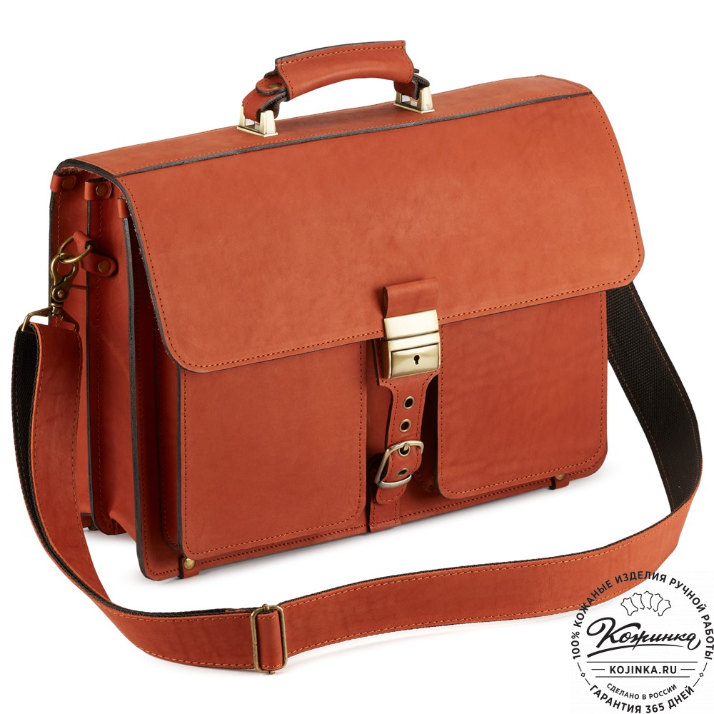 Кожаный портфель "Герман" (рыжий)