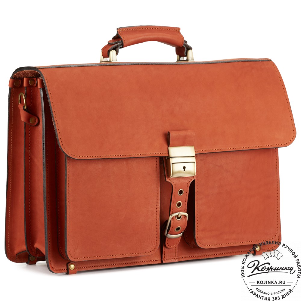 Кожаный портфель "Герман" (рыжий)