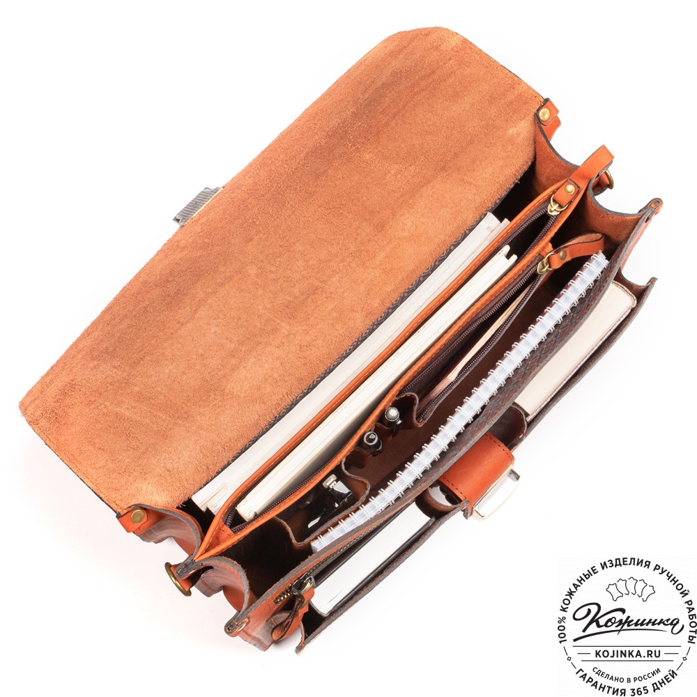 Кожаный портфель "Герман" (рыжий)