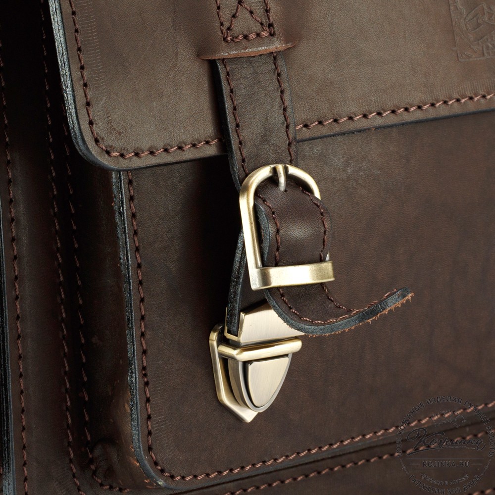 Кожаный портфель "Трансформер" (тёмно-коричневый)